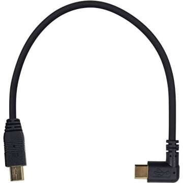 Duttek Mini USB to USB C Cable, USB C to Mini USB Cable, Right Angled USB 3.1 Type C Male to Mini USB Male Converter Cable Cord for Digital Camera and More Mini USB Devices 10inch/26cm