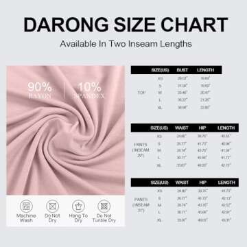 Darong Women's Short Sleeve Ruched Tee and Wide Leg Pant 2 Piece Tracksuit Sleep Pajama Set 9042A Dark Pink M