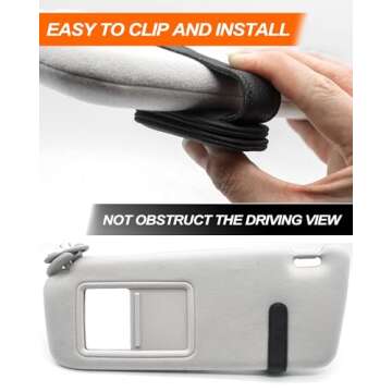 EYANBIS Sunglass Holder for Car, Magnetic Leather Eyeglass Hanger, Visor Sunglass Clip, Organizer Storage, Car Interior Accessory (1PCS, Black)