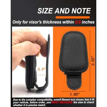 EYANBIS Sunglass Holder for Car, Magnetic Leather Eyeglass Hanger, Visor Sunglass Clip, Organizer Storage, Car Interior Accessory (1PCS, Black)