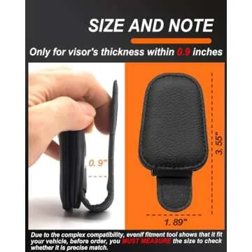 EYANBIS Sunglass Holder for Car, Magnetic Leather Eyeglass Hanger, Visor Sunglass Clip, Organizer Storage, Car Interior Accessory (1PCS, Black)