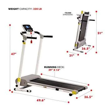 Sunny Health SF-T7610 Electric Walking Treadmill Foldable
