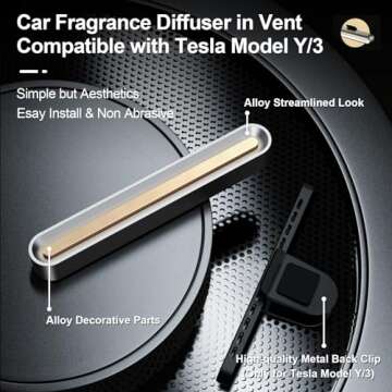 COSLAKE Car Air Freshener in Vent for Tesla Model Y/3 Accessories, Air Fragrance Diffuser Set Includes 6 Long-Lasting Fragrance Sticks + 2 DIY Stick