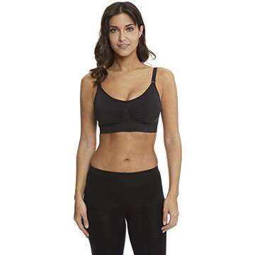 HOFISH Full Bust Maternity Seamless Wireless Nursing Bra 3 Pack Black, Large