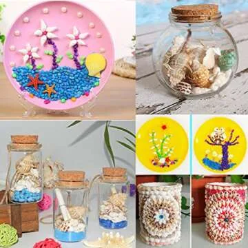 135 PCS Sea Shells Mixed Beach Seashells Starfish, Colorful Various Sizes Natural Seashells for Crafts,Candle Making, Beach Theme Party Wedding Decor, Fish Tank