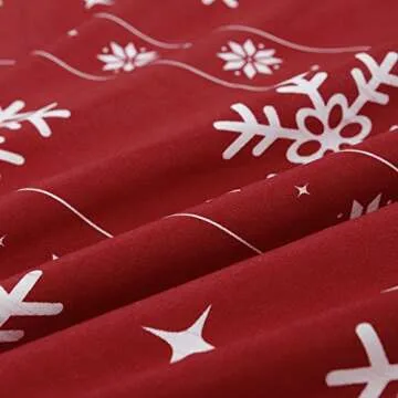 Vaulia Snowflake Duvet Cover Set for Holidays - Queen Size