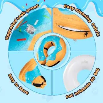 Grand Line Donut Inflatable Collar for Dogs and Cats, Soft Recovery Dog Cone After Surgery, Protective Pet Neck Cone for Small, Medium, Large Dogs, Not Block Vision (Blue, L)