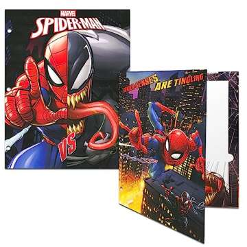 Marvel Spiderman School Supplies Set - Bundle With Spiderman Folder, Notebook, Erasers, Stickers, and More (Avengers School Supplies Bundle)