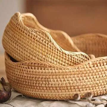 YANGQIHOME Rattan Baskets Set for Organizing and Serving