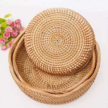 YANGQIHOME Rattan Baskets Set for Organizing and Serving