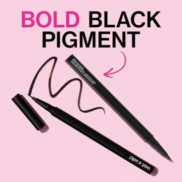 wet n wild Mega Last Breakup Proof Liquid Eyeliner - Ultra-Fine Brush, Waterproof, Long-Lasting - Cruelty-Free & Vegan - Ultra Black