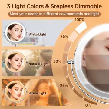 Gospire Height Adjustable Makeup Mirror with Lights