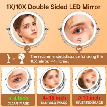 Gospire Height Adjustable Makeup Mirror with Lights