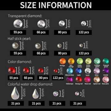 Teenitor Self Adhesive Face Gems and Pearls for Makeup, Festival Jewels, Hair Gems, Rhinestone Stickers for Face, Eye, Makeup, Body