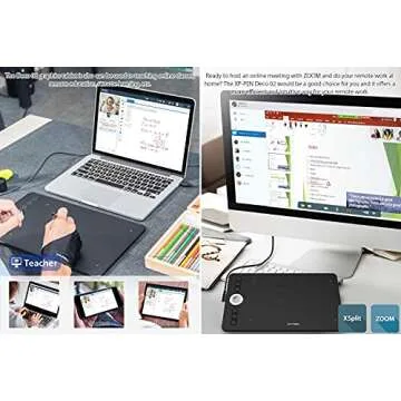 XPPen Deco 02 Digital Graphics Drawing Tablet Drawing Pen Tablet with Battery-Free Passive Stylus and 6 Shortcut Keys (8192 Levels Pressure)