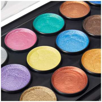 Yasutomo NPWC21 Pearlescent Watercolor Set, 21-Colors