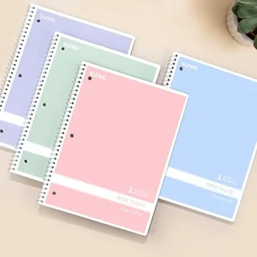 SUNEE 4-Pack Spiral Notebooks in Pastel Colors