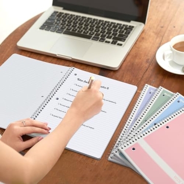 SUNEE 4-Pack Spiral Notebooks in Pastel Colors