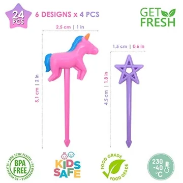 GET FRESH Unicorn Food Picks – Fun Bento Accessories for Kids