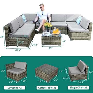 YITAHOME 8 Piece Outdoor Patio Furniture Set - Durable & Stylish Wicker Sofa Set