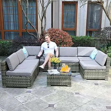 YITAHOME Durable 8 Piece Outdoor Patio Furniture Set
