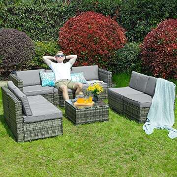 YITAHOME Durable 8 Piece Outdoor Patio Furniture Set