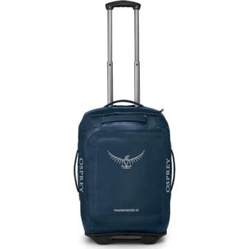 Osprey Transporter 40L Wheeled Travel Duffel Bag, Venturi Blue
