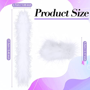 Jutom 2 Pcs White Feather Cuffs – Chic Slap Bracelets