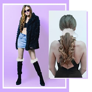 Jutom 2 Pcs White Feather Cuffs – Chic Slap Bracelets