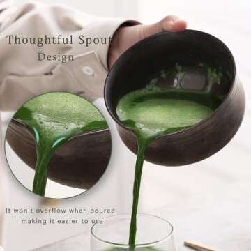 Ochcahser Matcha Set, Japanese Tea Set Includes Matcha Bowl with Spout, Matcha Whisk Holder (chasen), Bamboo Matcha Whisk and Bamboo Scoop, Ceramic Matcha Kit for Tea Lovers
