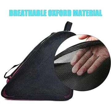 Peyorom Skate Bags, Great for Roller Skates, Ice Skates, Quad Skates, Inline Skates, Rollerblade, Figure Skates, Ice Hockey Skate - Skate Accessories for Kids and Adults (2pcs Blue + Rose)