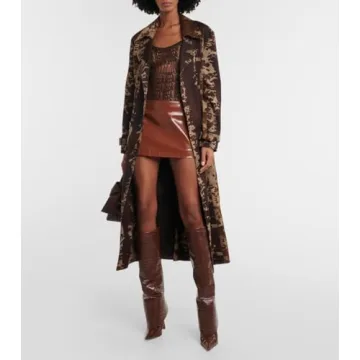 XEYANFYS Women's Croc Embossed Knee High Stiletto Boots