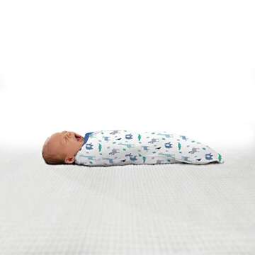 SwaddleMe by Ingenuity Compression Swaddle Pod, Two-Way Zipper for Easy Changes, Improves Sleep & Calms Startle Reflex, 0-2 Months, 2-Pack - Safari Dreams