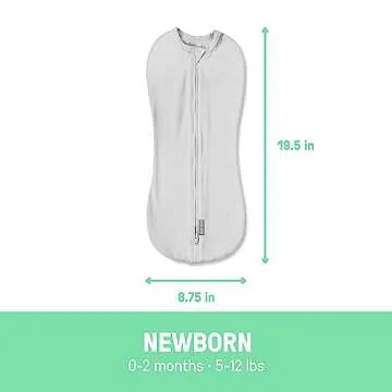 SwaddleMe by Ingenuity Compression Swaddle Pod, Two-Way Zipper for Easy Changes, Improves Sleep & Calms Startle Reflex, 0-2 Months, 2-Pack - Safari Dreams