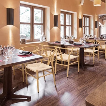 Yaheetech Metal Weave Arm Chair Y-Shaped Backrest Mid-Century Metal Dining Chair Hemp Seat Set of 2, Metal