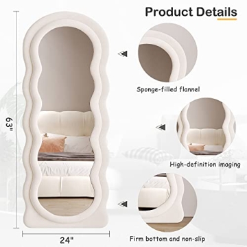Honyee Wavy Full Length Mirror Elegant Durable Design