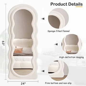 Honyee Wavy Full Length Mirror Elegant Durable Design