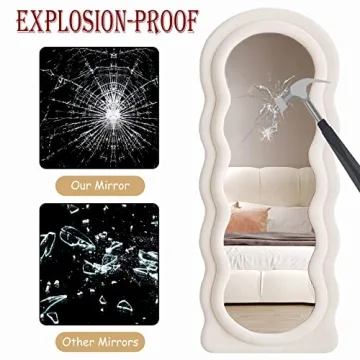 Honyee Wavy Full Length Mirror Elegant Durable Design