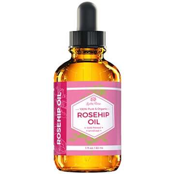 Leven Rose Rosehip Seed Oil for Face 1 oz - Pure Rosehip Oil for Face - Unrefined Cold Pressed Roseh...