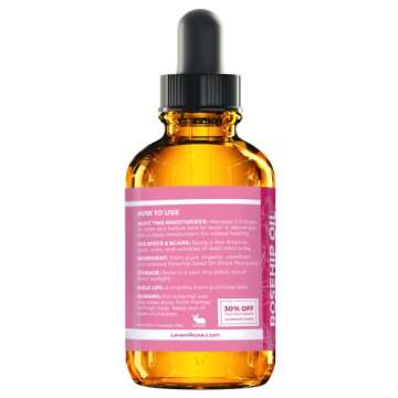 Leven Rose Rosehip Seed Oil for Face 1 oz - Pure Rosehip Oil for Face - Unrefined Cold Pressed Rosehip Oil for Body - Nighttime Face Moisturizer for Hair, Skin & Nails