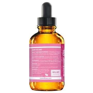 Leven Rose Rosehip Seed Oil for Face 1 oz - Pure Rosehip Oil for Face - Unrefined Cold Pressed Rosehip Oil for Body - Nighttime Face Moisturizer for Hair, Skin & Nails