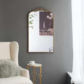 A&B Home Baroque Inspired Wall Mirror - 24" x 42" - Gold