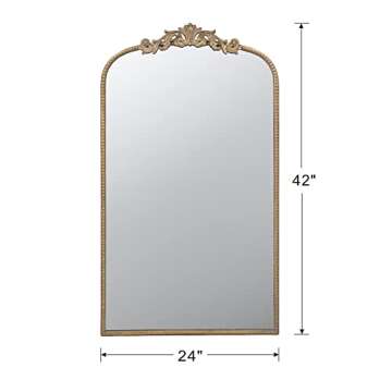 A&B Home Baroque Inspired Wall Mirror - 24" x 42" - Gold