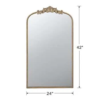 A&B Home Baroque Inspired Wall Mirror - Vintage Gold