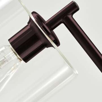 Brightech Elizabeth LED Floor lamp, Tall Lamp with Glass Shade & Edison Bulb, Industrial Lamp for Living Rooms & Offices, Vintage Standing Lamp for Bedroom in Farmhouse or Rustic Style - Bronze