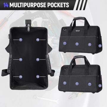 Reniteco Durable 16 Inch Tool Bag with Multi Pockets