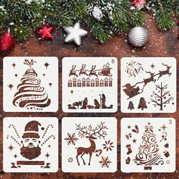 Koogel 20 Pcs Christmas Stencils for Creative Holiday Art