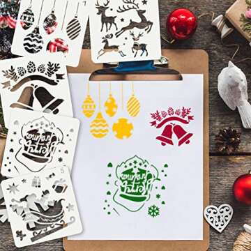 Koogel 20 Pcs Christmas Stencils for Creative Holiday Art
