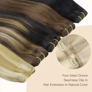 GOO GOO Clip in Hair Extensions Real Human Hair, Remy Human Hair Extensions Clip ins for Women, Natural Human Hair, 18inch 120g 7Pcs, 17/22/60 Balayage Ash Blonde to Golden Blonde and Platinum Blonde