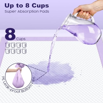 MIZOK Lavender-Scented Dog Pee Pads Extra Large 28x34in